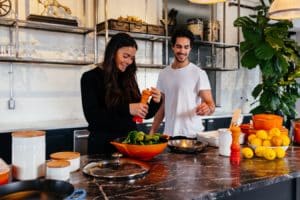 couple cooking in the kitchen