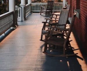 porch with rocking chairs