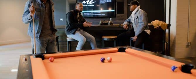 Men playing pool