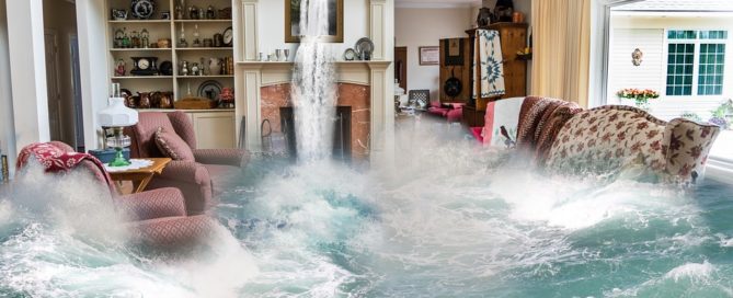 Flooded living room