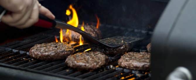 Burgers on the grill